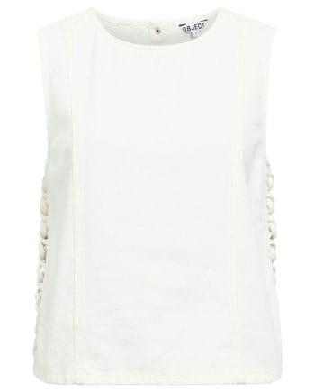 Object Trice Denim Top Hvid