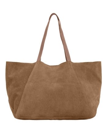 BTF-CPH Suede Shopper Taske Nude Brown W. Sliver