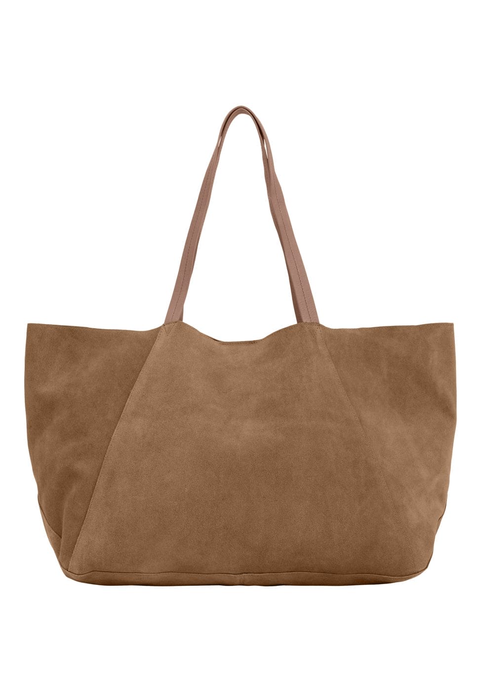 BTF-CPH Suede Shopper Taske Nude Brown W. Sliver
