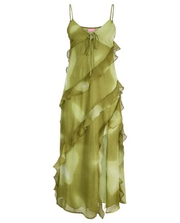 JJXX Emilia Chiffon Maxi Kjole Green/BLURRY