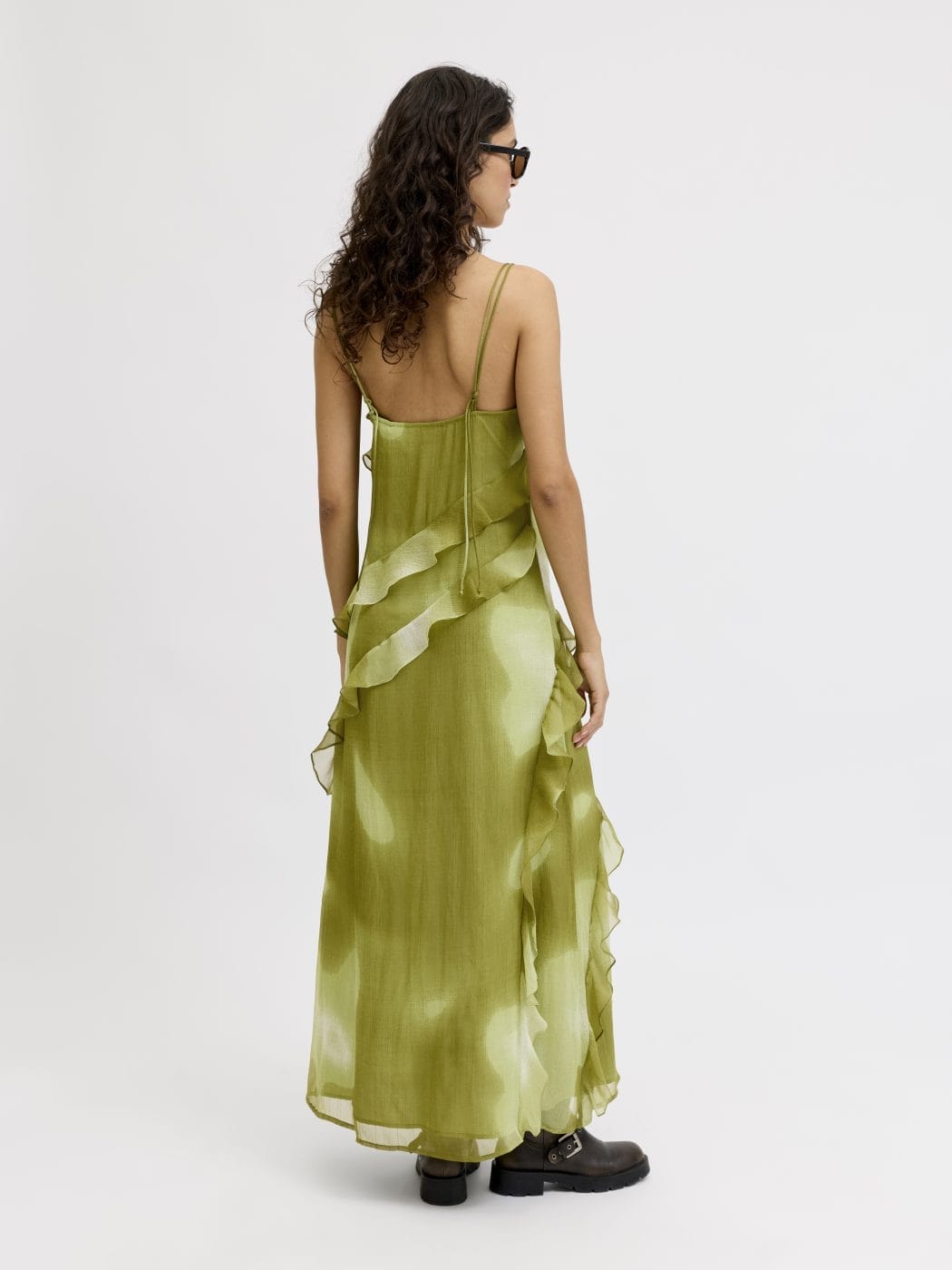 JJXX Emilia Chiffon Maxi Kjole Green/BLURRY